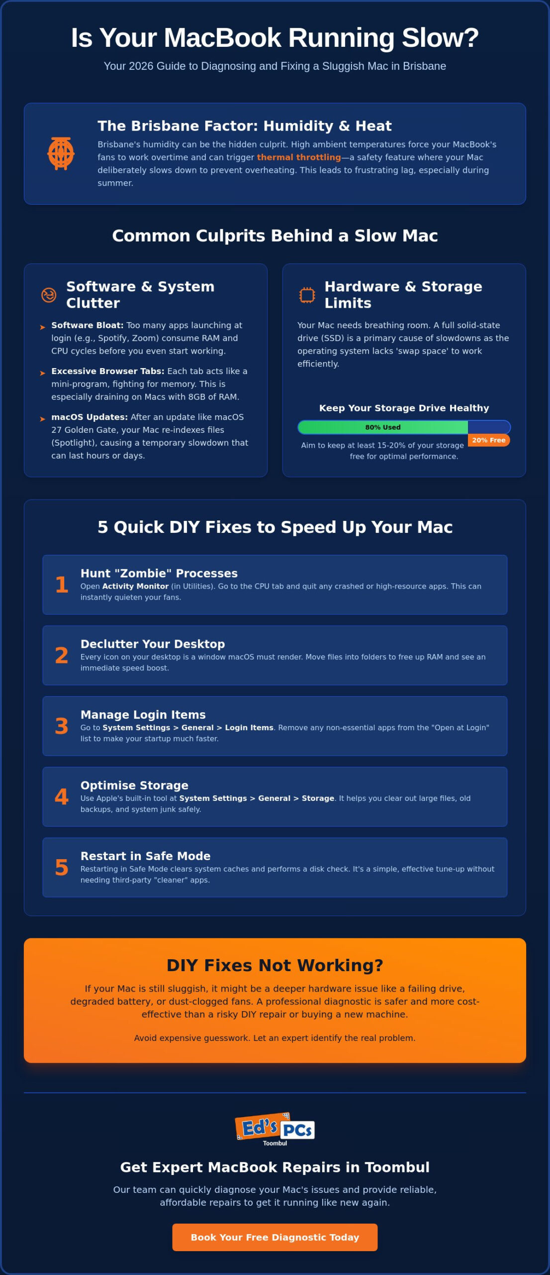 Why Is My MacBook Running Slow? Brisbane Repair Guide for 2026